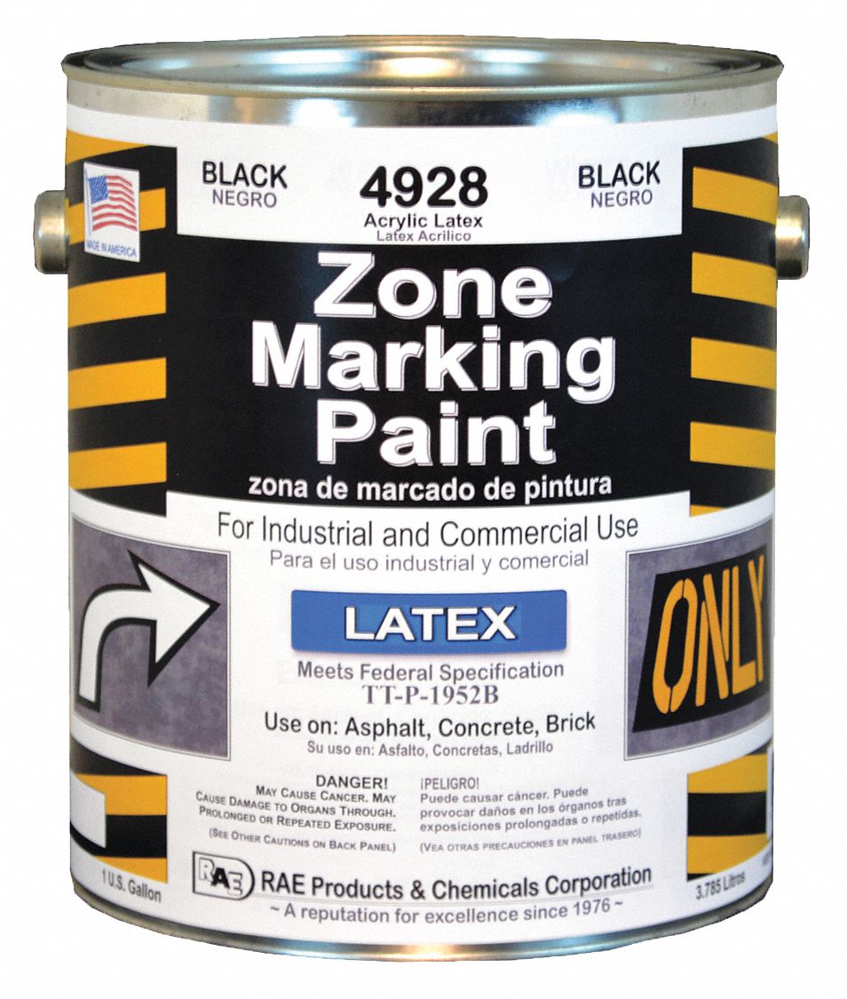 RAE Latex AcrylicBase Traffic Zone Marking Paint, Black, 3.78 L 3EHJ3492801 Grainger