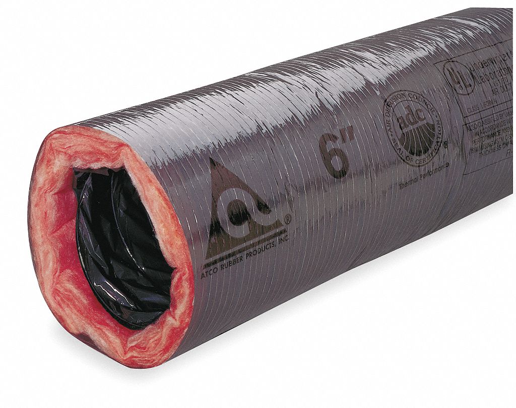 ATCO Insulated Flexible Duct, R 4.2, 4 in Flexible Duct