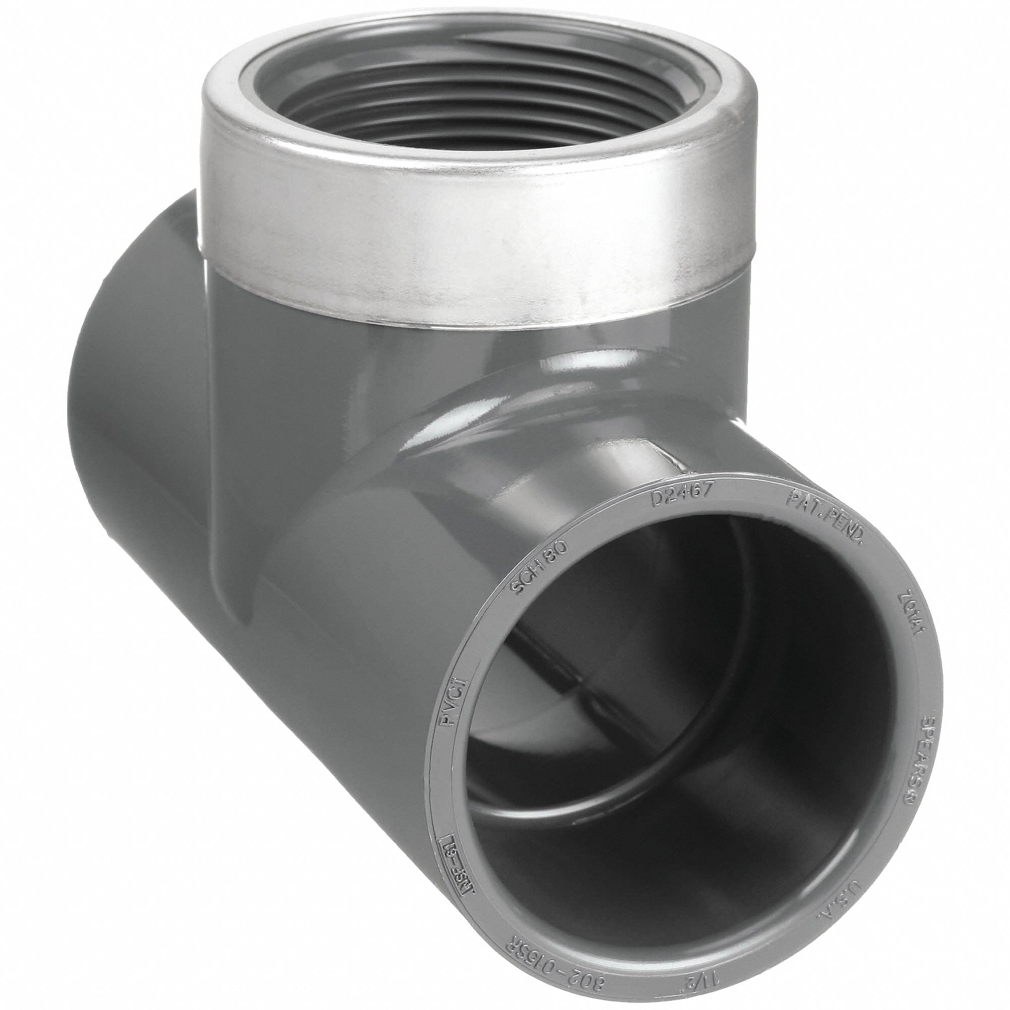 1 in x 1 in x 1 in Fitting Pipe Size, Schedule 80, Standard Tee 3FLR6