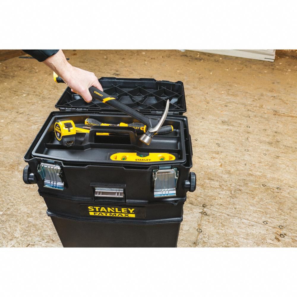 STANLEY Rolling Tool Box Set 21 5/8 in Overall Wd, 13 3/4 in Overall