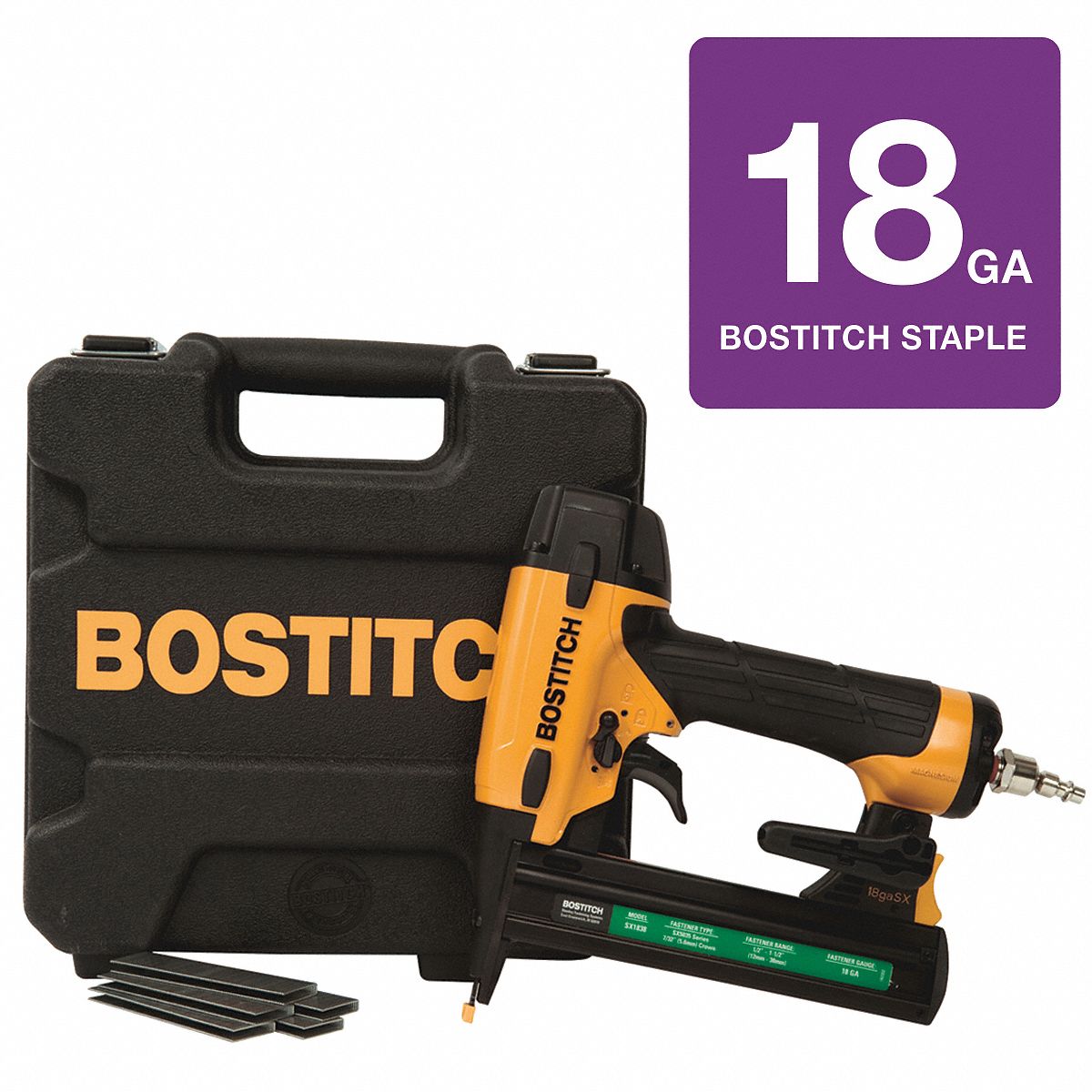 BOSTITCH Air Powered, Staple Gun, 120 psi, Combination Firing Mode