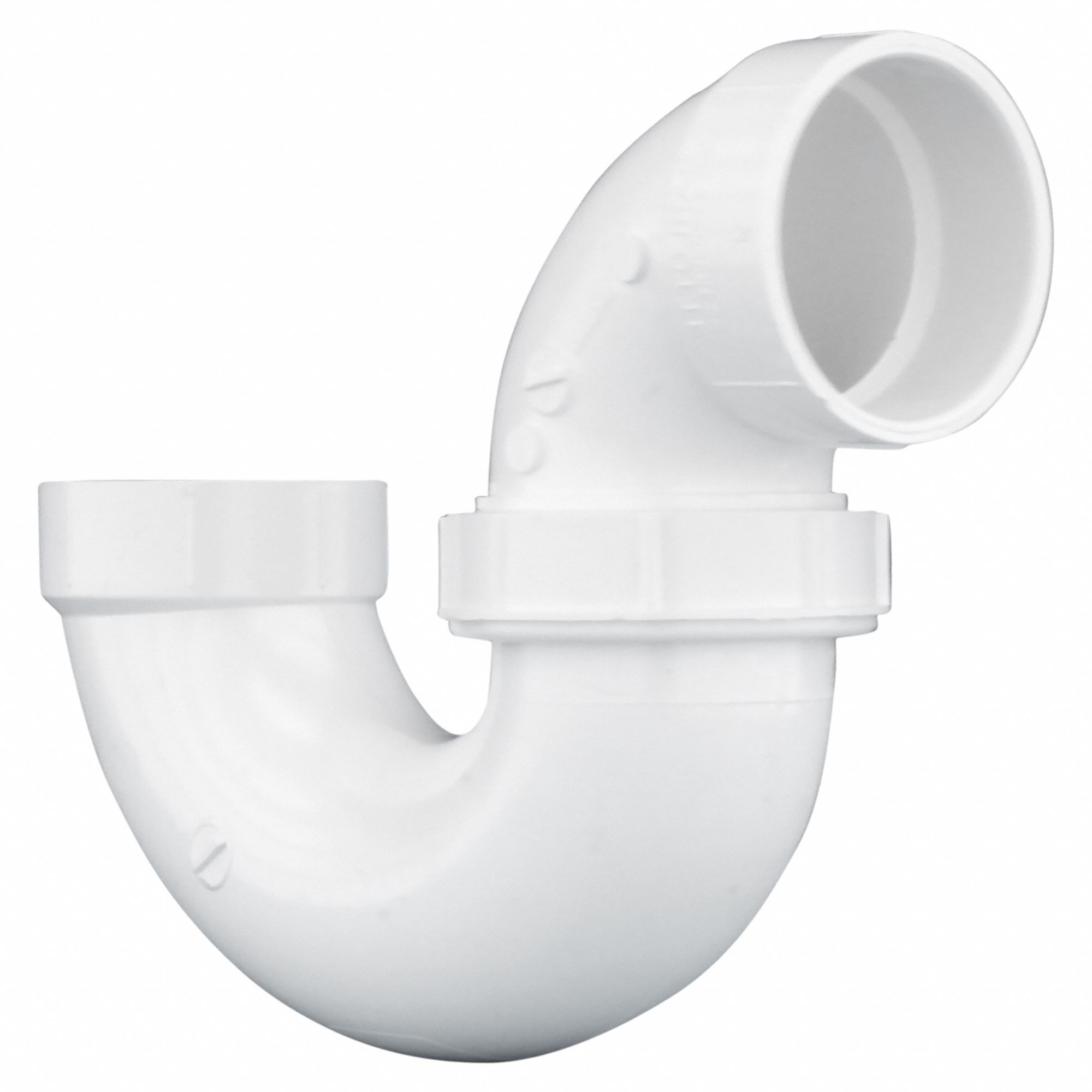 GRAINGER APPROVED PVC PTrap with Union, Hub, 2 in Pipe Size Pipe