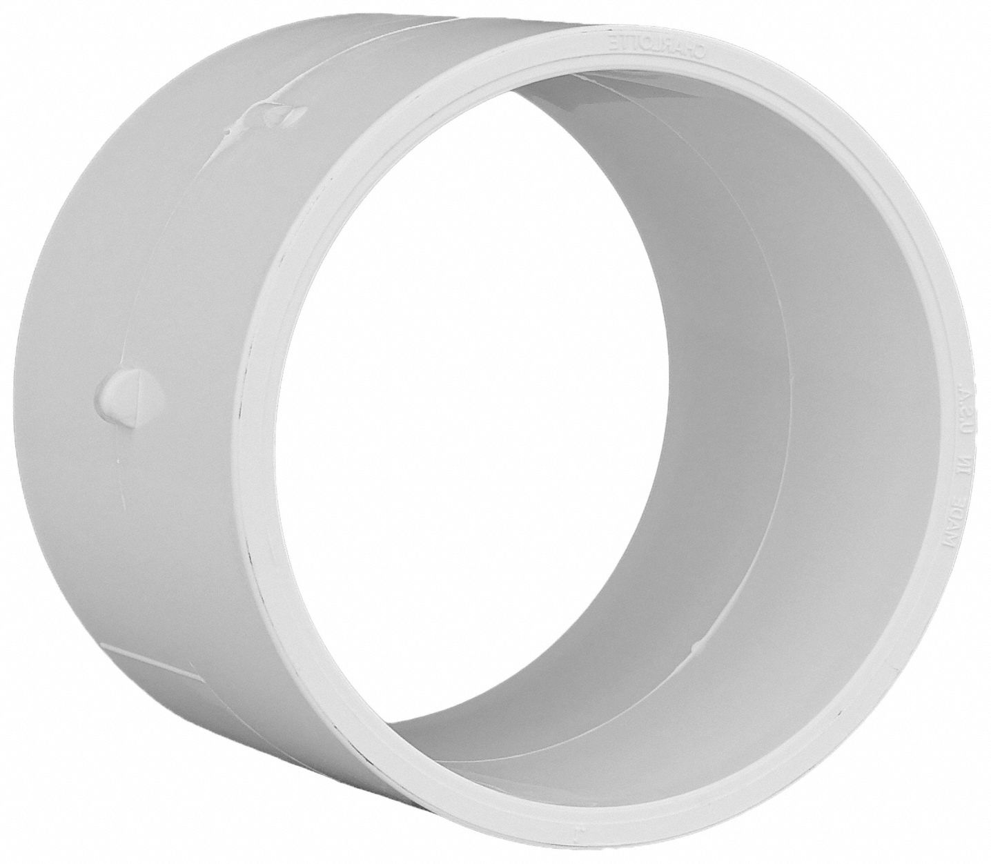 GRAINGER APPROVED PVC Repair Coupling, Hub, 4 in Pipe Size Pipe