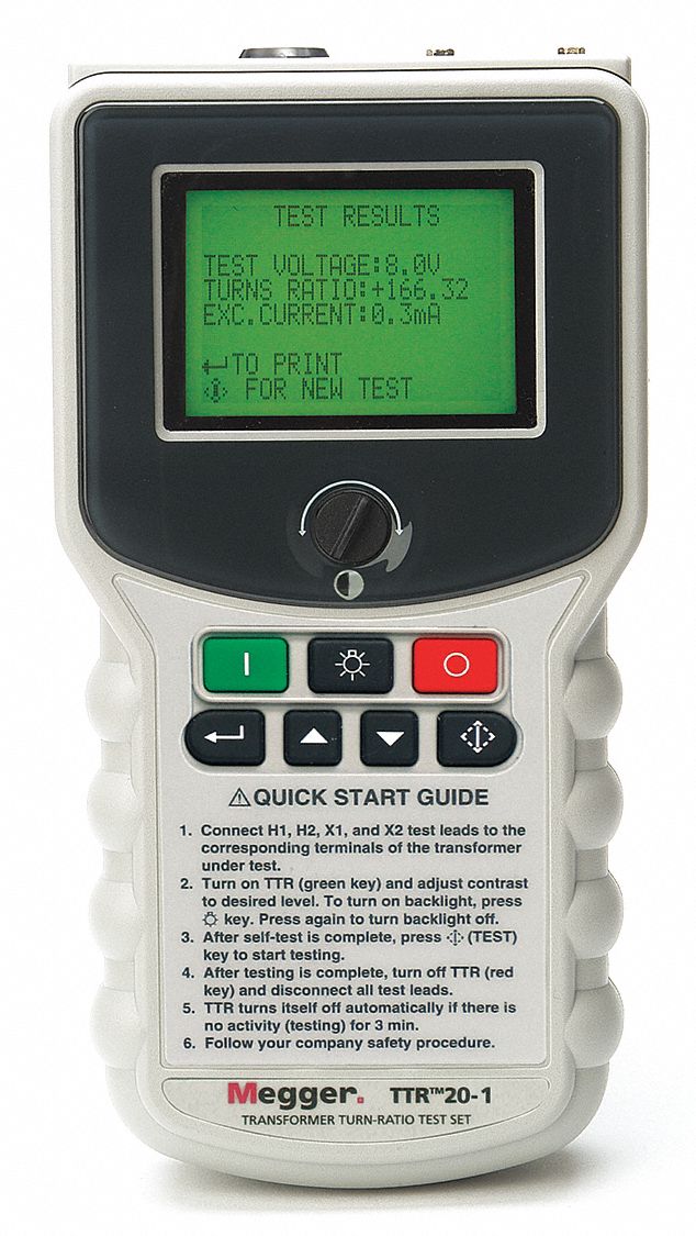 MEGGER Transformer Turns Ratio Tester, ±0.2 to 0.25% Range Dependent