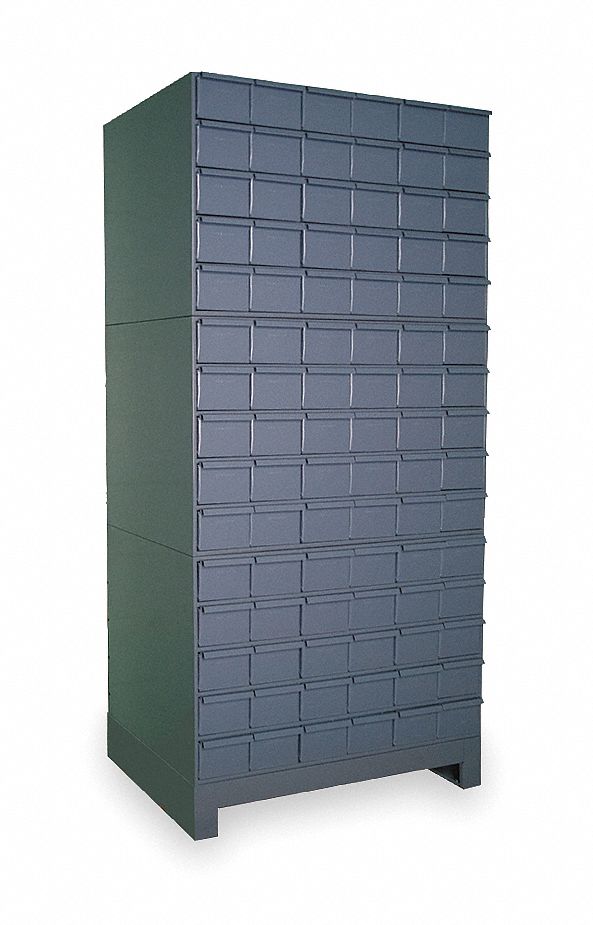 DURHAM MFG Steel Enclosed Bin Shelving with 90 Bins, 34 inW x 17 3/4