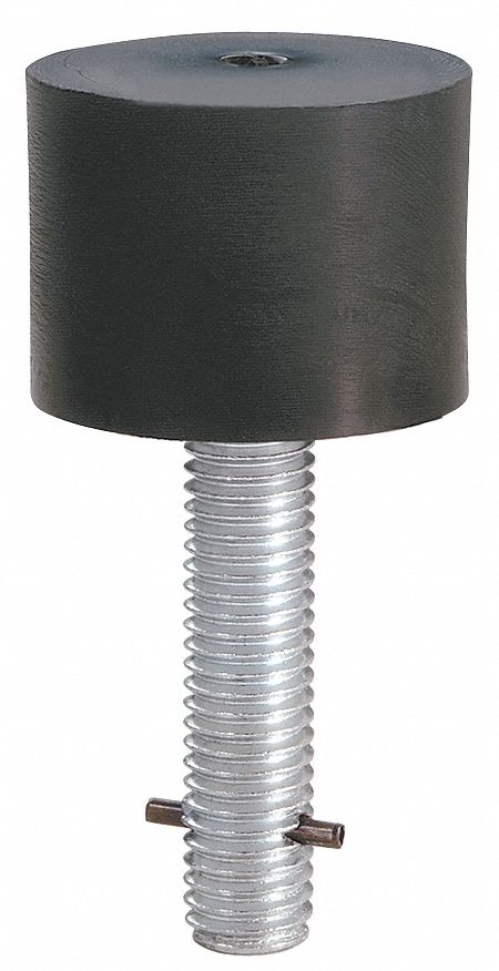 ROCKWOOD Rubber Bumper Door Stop,Floor Mount,2" 3HHY4466.BLACK