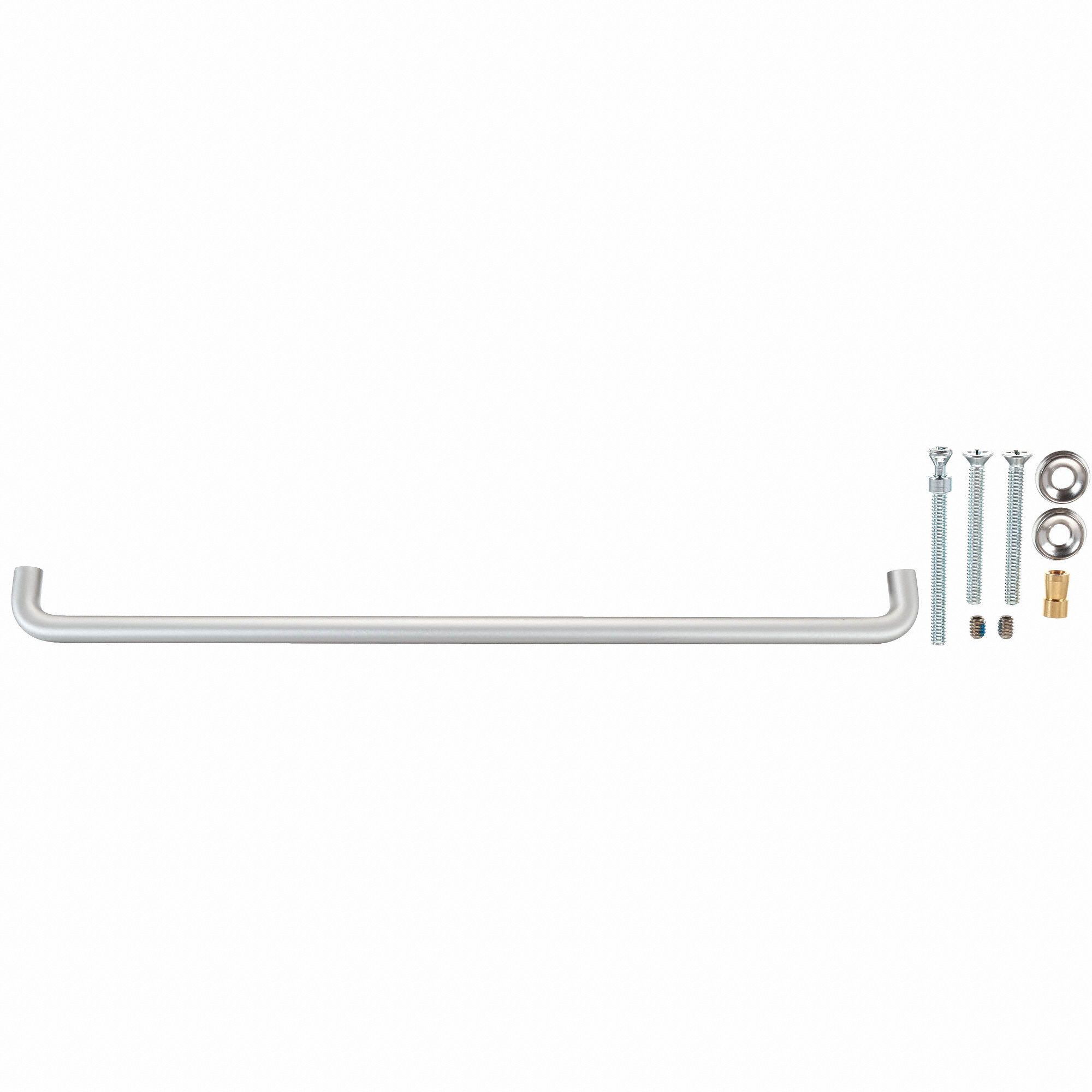 ROCKWOOD Aluminum Push Bar with Polished Finish, Silver; Hardware