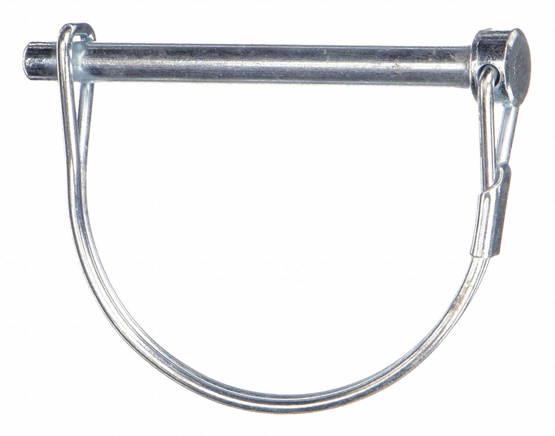 FABORY Steel Single Wire Tab Lock Safety Pin, Zinc Plated Finish, 1/4