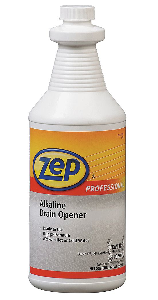 ZEP PROFESSIONAL Drain Opener, 1 qt. Bottle, Odorless Liquid, Ready To