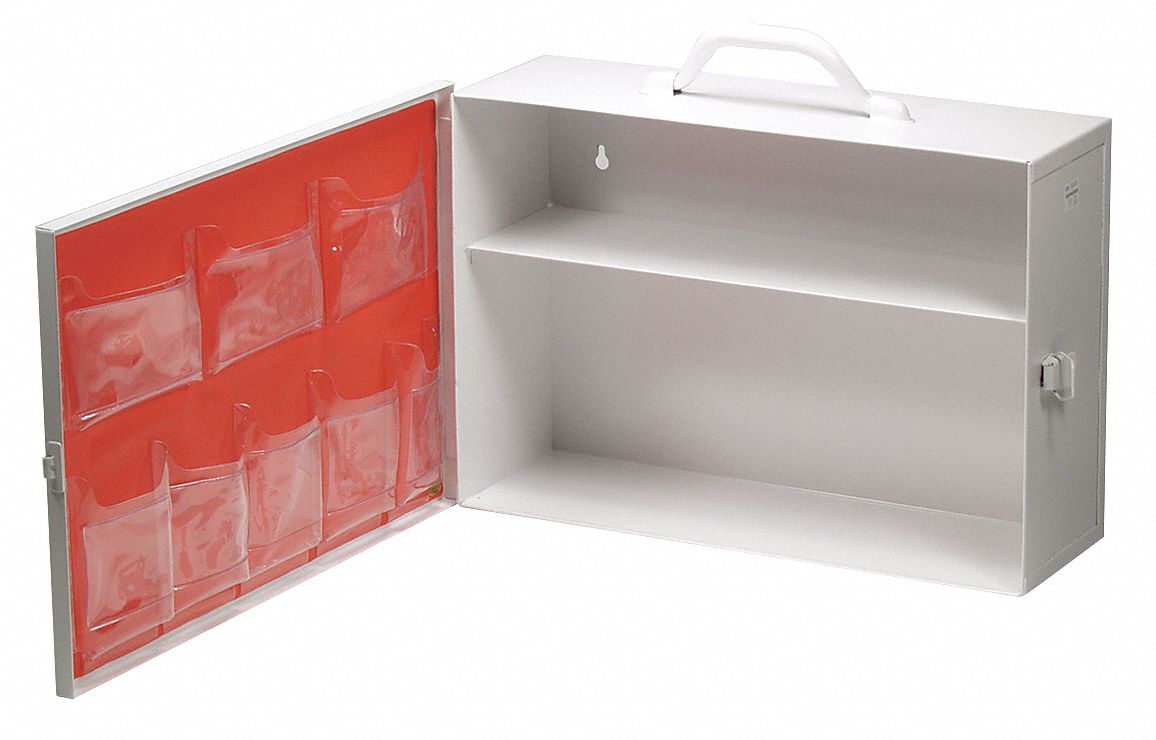 First Aid Wall Cabinet Empty MEDIQUE Empty First Aid Metal, Wall Mount/Portable, 10 1/4 in