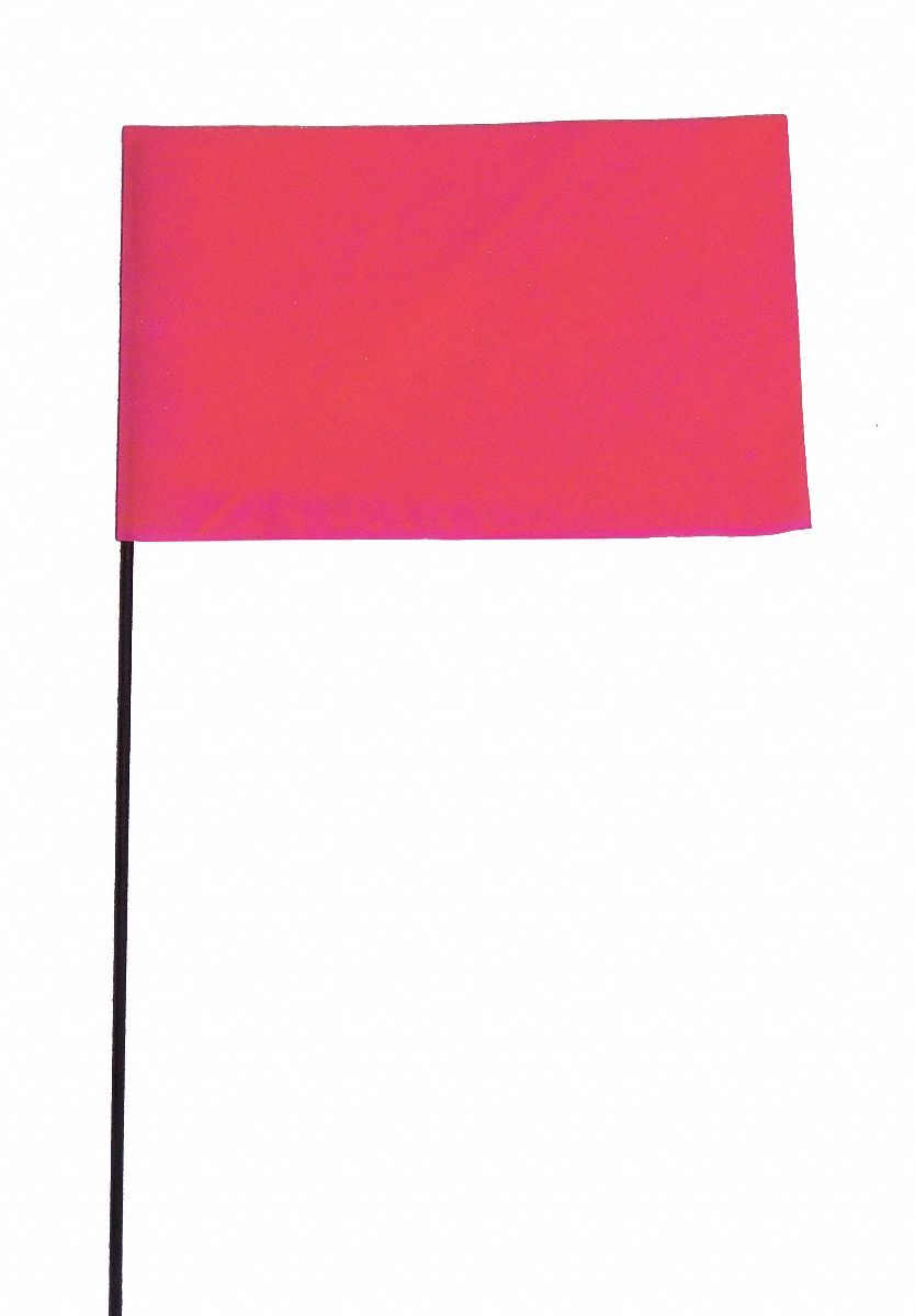 GRAINGER APPROVED Fluorescent Pink Marking Flag, 2 1/2 in Flag Height
