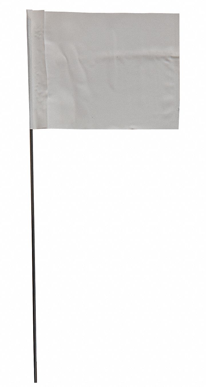 GRAINGER APPROVED White Marking Flag, 2 1/2 in Flag Height, Solid