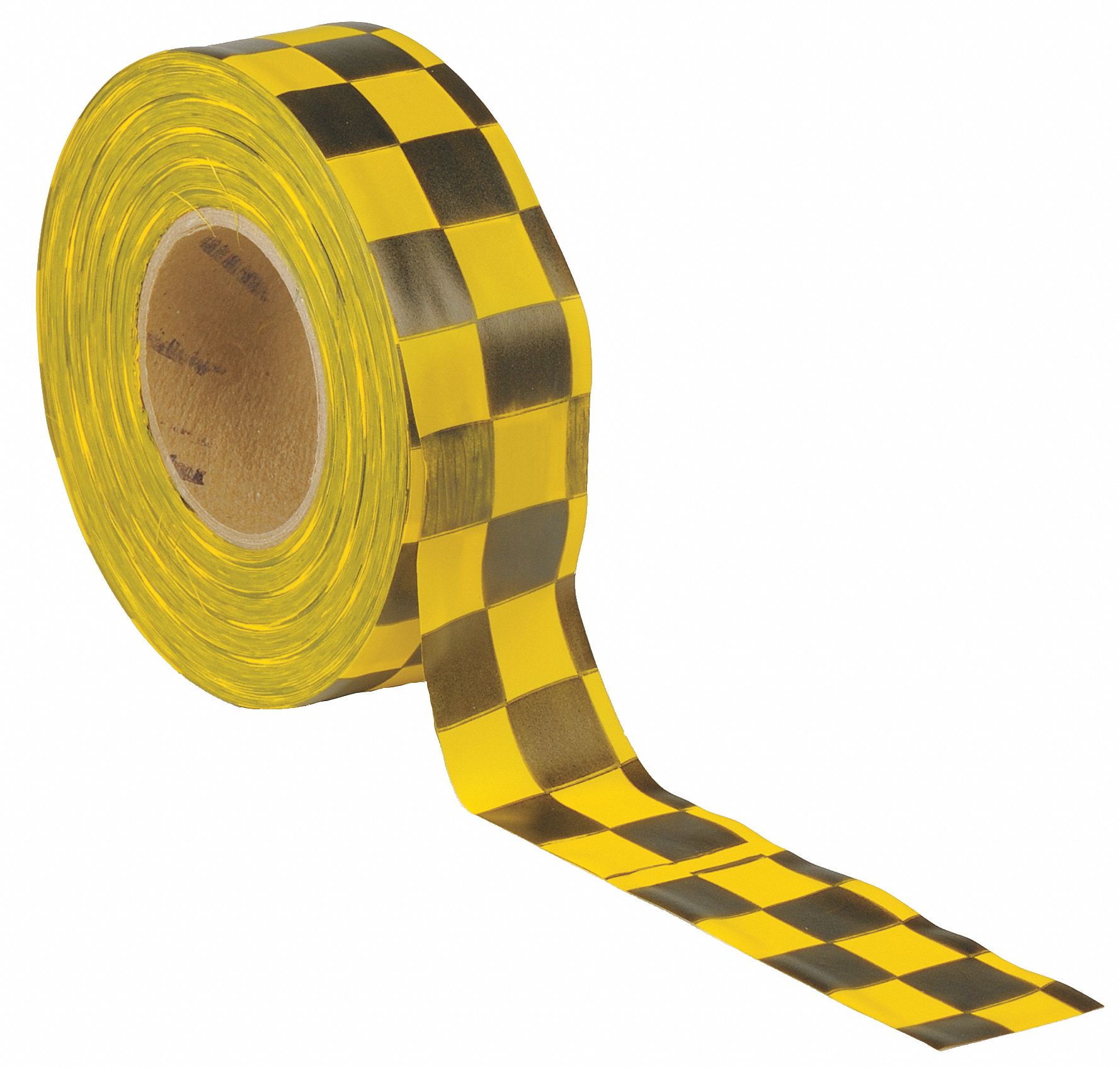 PRESCO PRODUCTS CO Flagging Tape, Yellow/Black, 1 3/8 in x 300 ft