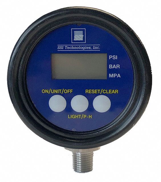 SSI 0 to 5000 psi Digital Pressure Gauge, 2 1/2 in Dial, 1/4 in MNPT