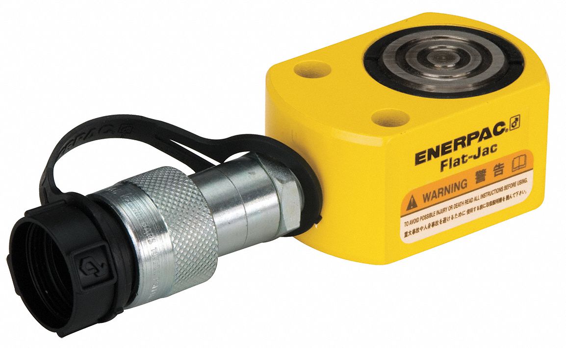 ENERPAC Hydraulic Ram, Low Profile, Body Material Steel, 10 ton, Stroke