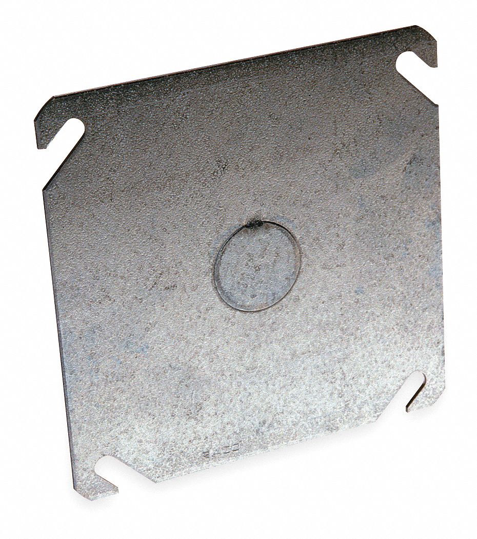 RACO Electrical Box Cover Square, 2 Gangs, 1/8 in Dp, 4 in Wd, 4 in Lg