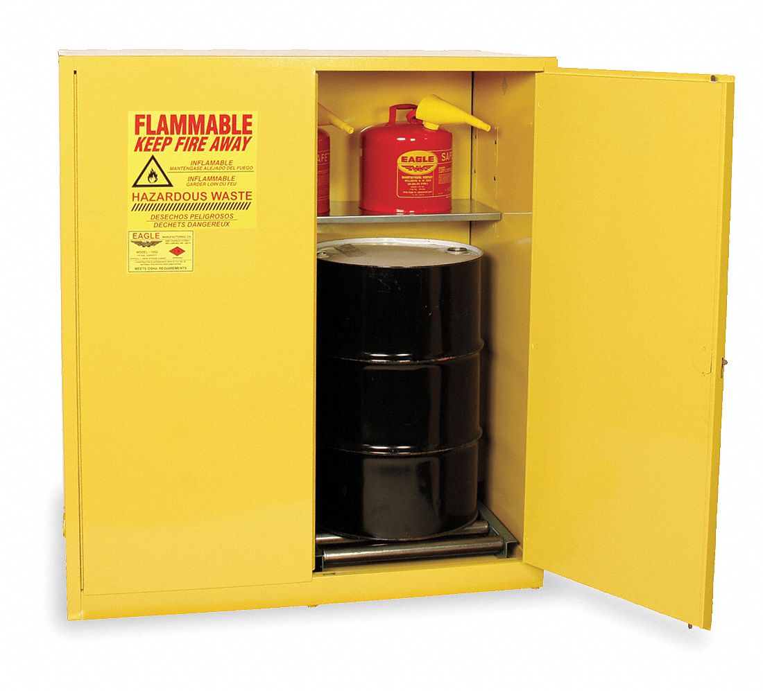 110 gal, 58 in x 31 1/2 in x 65 in, Vertical Drum Safety 3KN50HAZ1955 Grainger