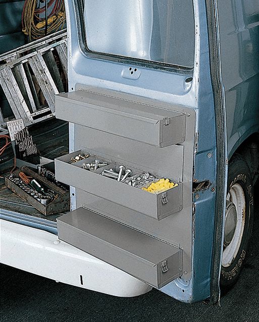 DURHAM MFG Gray Truck or Van Door Storage Tray, Steel, 21 in Width, 4 3/4 in Depth, Number of