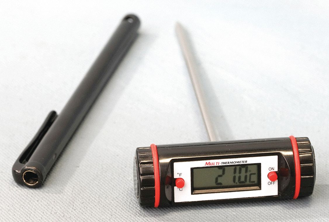 THERMCO Item Digital Pocket Thermometer, Temp. Range (F) 58 to 302°F