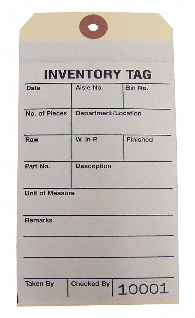 BADGER TAG & LABEL CORP Inventory Tag, 61/4" Height, 31/8" Width, 10