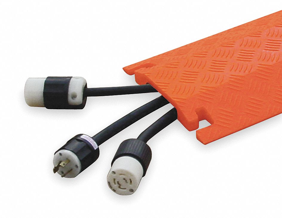 FASTLANE Cable Protector, Drop Over, Polyurethane, L Shaped, Number of Channels 1 3KUP7FL1X4
