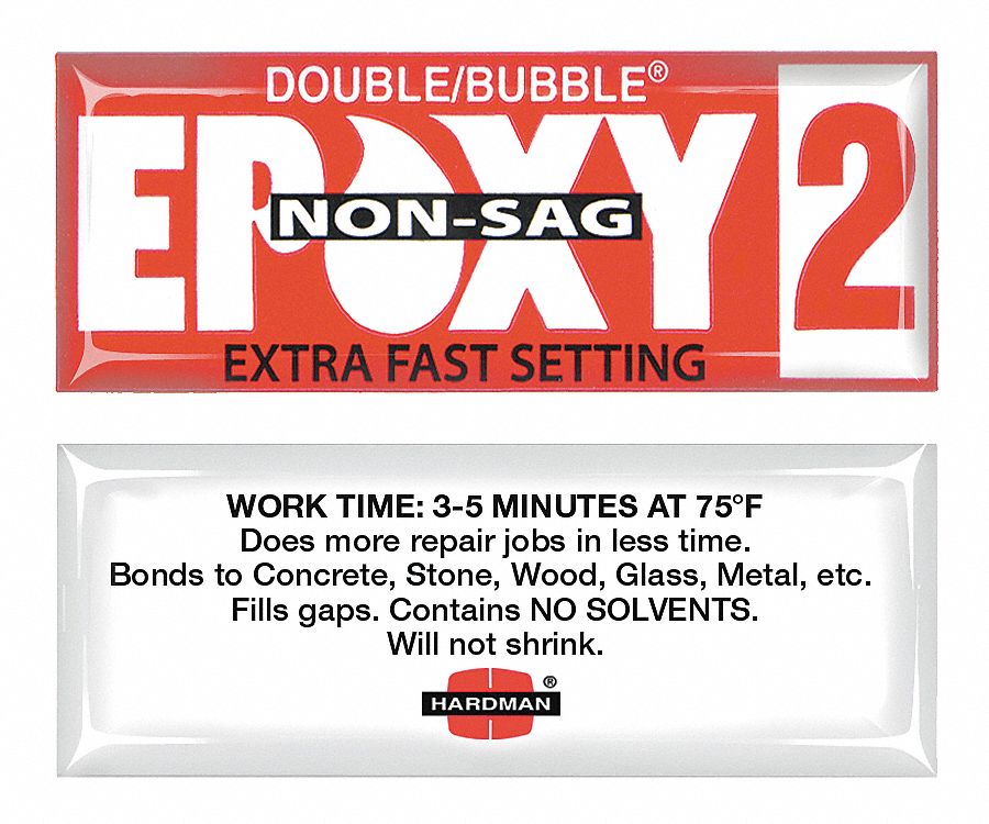 HARDMAN, Double/Bubble NonSag Extra Fast Setting, Ambient Cured, Epoxy