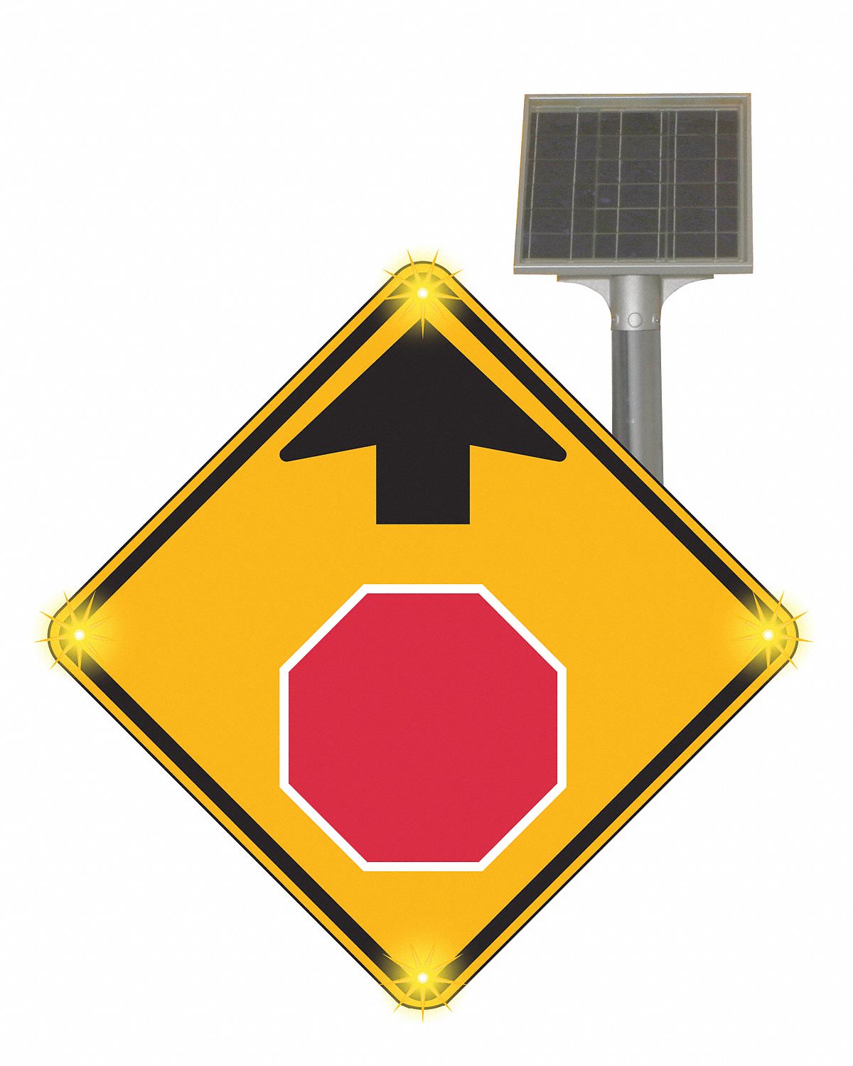 TAPCO LED Traffic Sign, Sign Legend Stop Sign Ahead, Basic Power Source Solar 3LAK5218000236