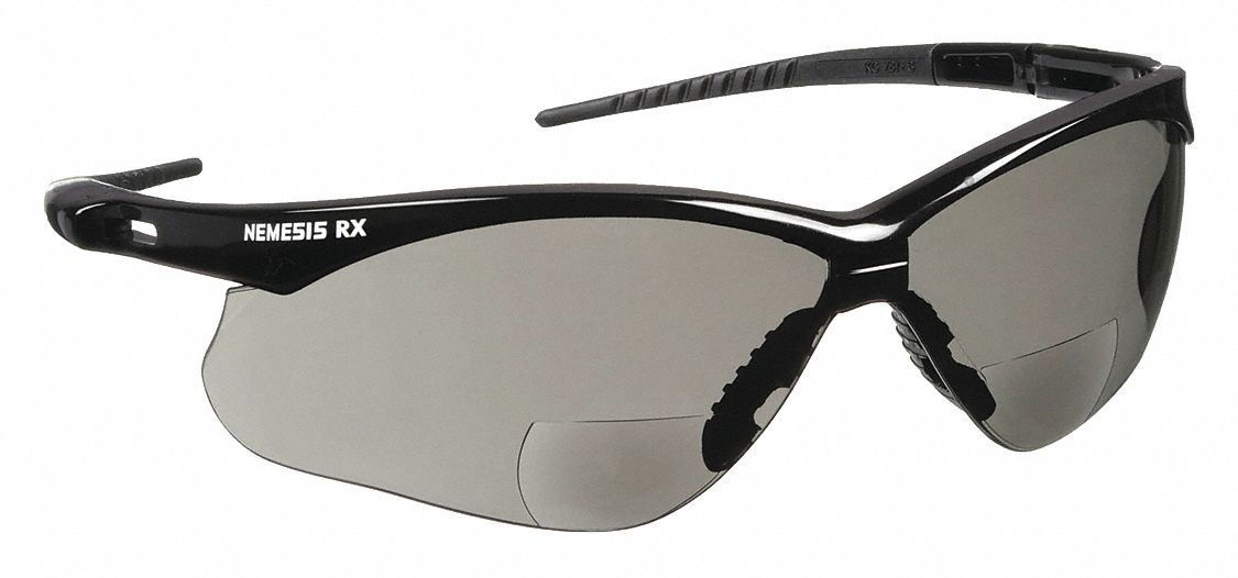 Kleenguard Smoke ScratchResistant Bifocal Safety Reading Glasses, +2.5