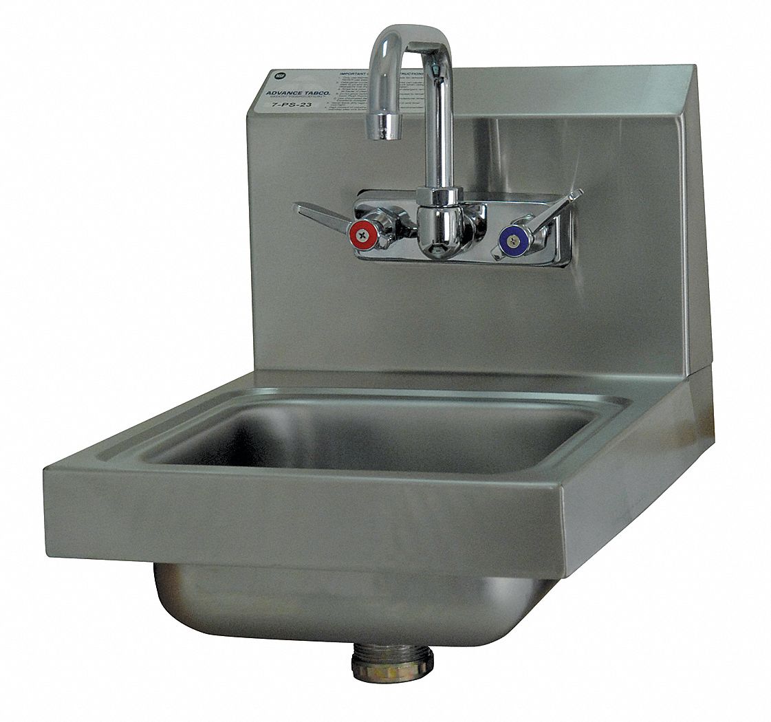 ADVANCE TABCO Stainless Steel Hand Sink, With Faucet, Wall Mounting