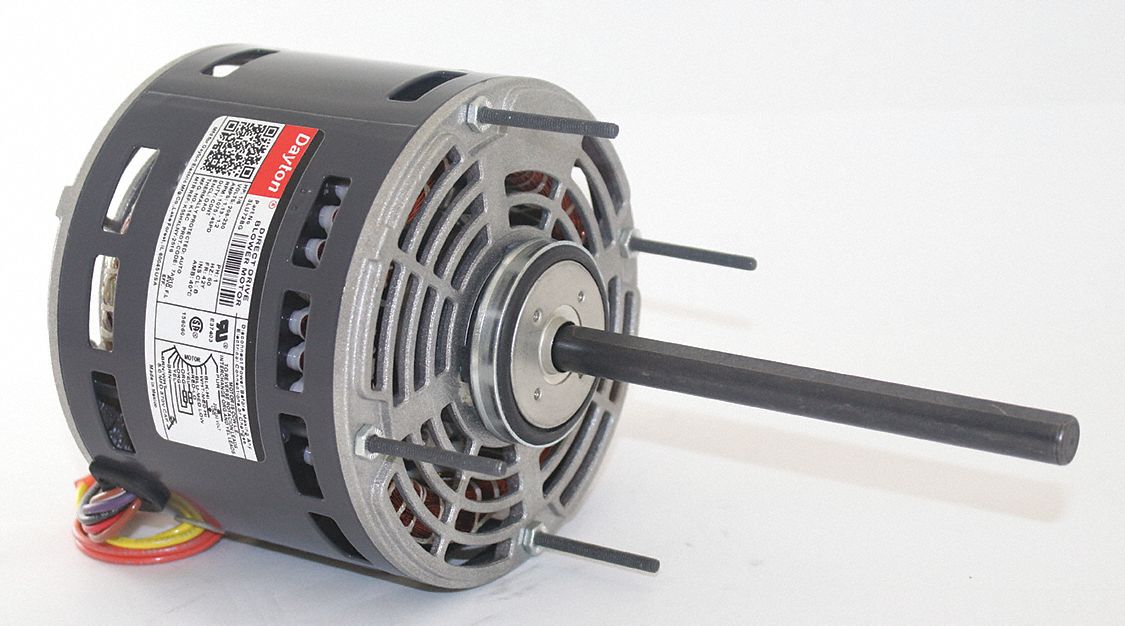 DAYTON Direct Drive Blower Motor 4 Speed, Open AirOver, Ring/Stud