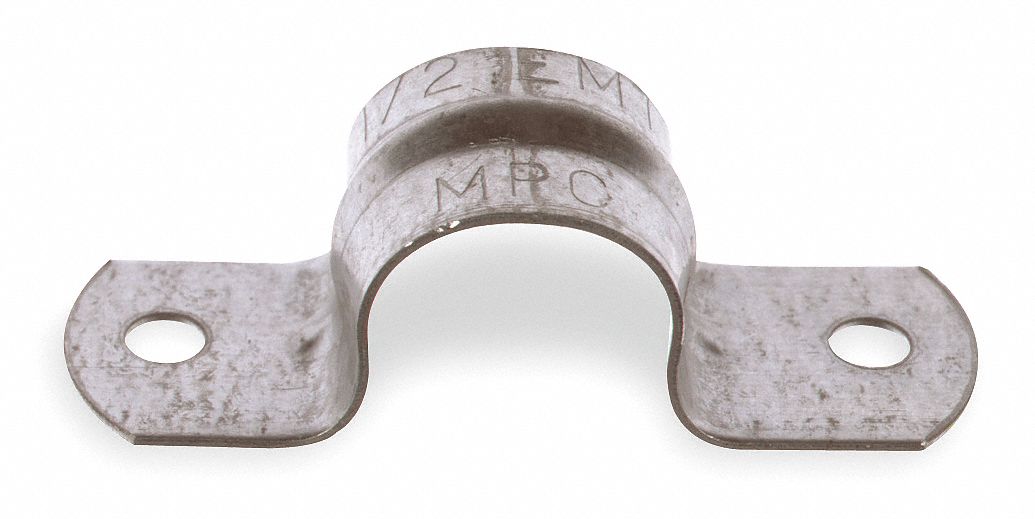 GRAINGER APPROVED Two Hole Conduit Strap, Conduit Straps, Steel, 1/2 in