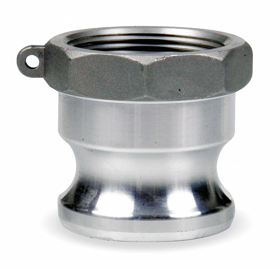 GRAINGER APPROVED Cam and Groove Adapter, Body Material Aluminum, Type