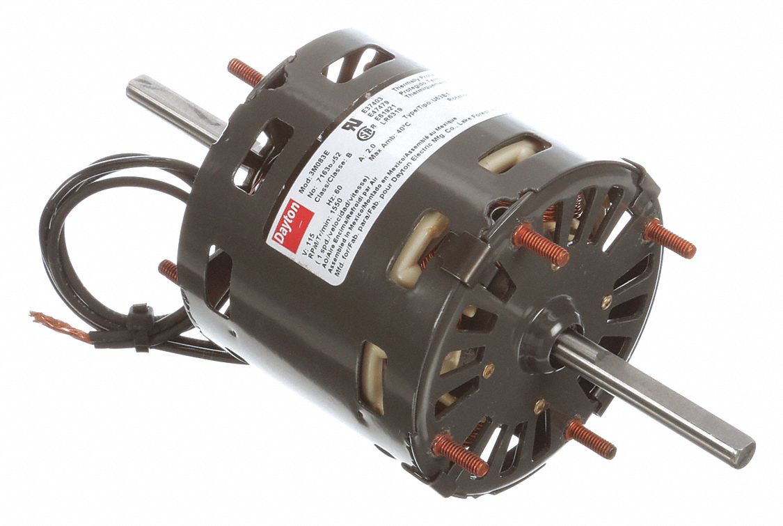 DAYTON HVAC Motor Open AirOver, 1/20 HP, 1,550 Nameplate RPM, 1 Speed