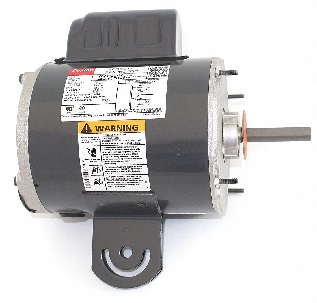 DAYTON Pedestal Fan Motor 1/4 HP, 1,075 Nameplate RPM, 115V AC, 48YZ
