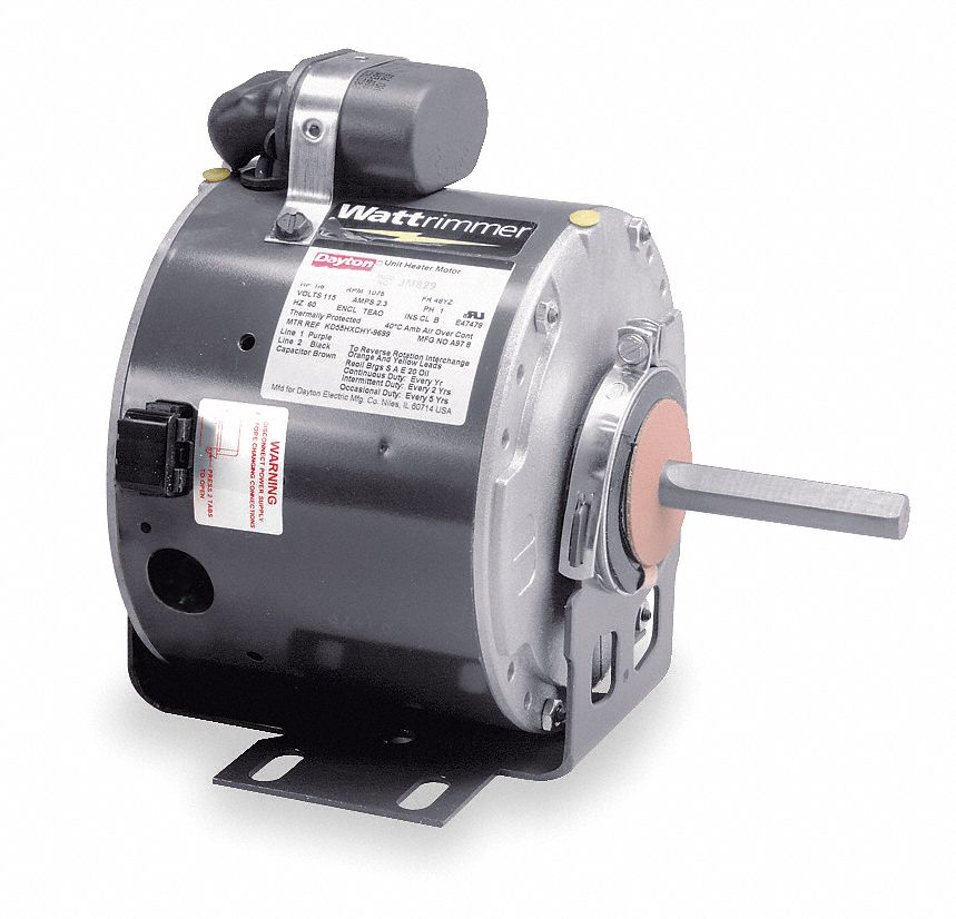 1/6 HP Unit Heater Motor,1075 Nameplate RPM,115 Voltage, Frame 48YZ