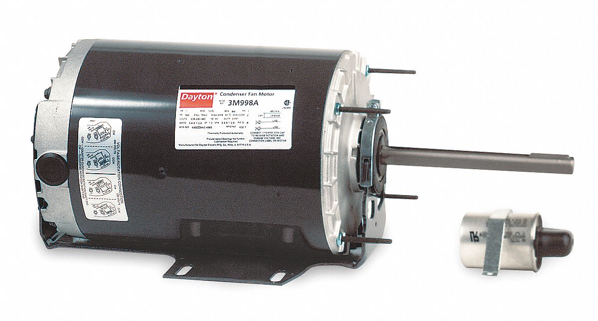 1/2 HP Condenser Fan Motor,1075 Nameplate RPM,208-230/460 Voltage,Frame