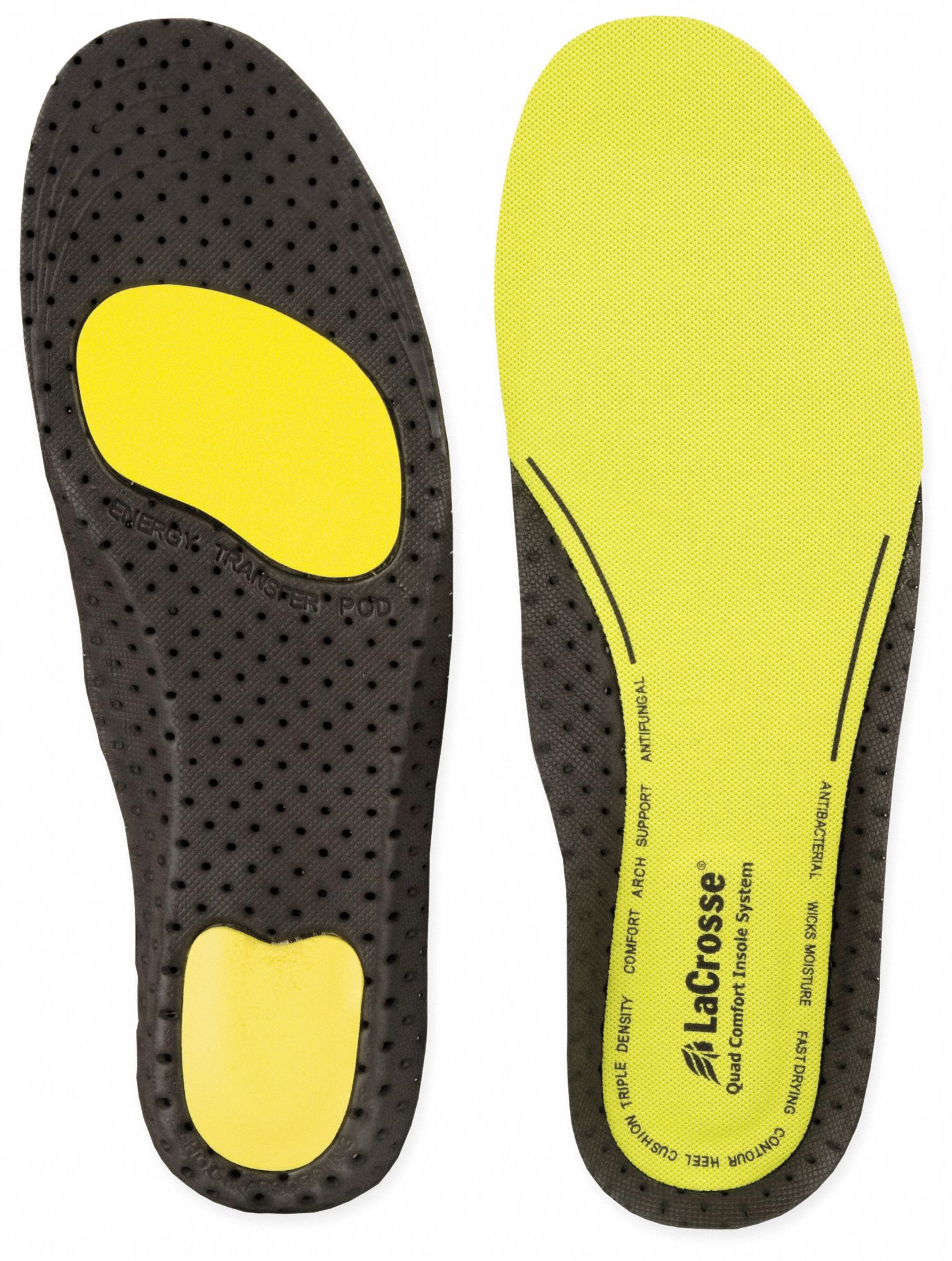 Air Cushion Insole, Men's, 12 to 14, Yellow/Black, 1 PR Grainger