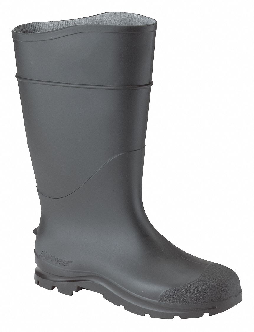 HONEYWELL SERVUS Rubber Boot, Men's, 6, Knee, Plain Toe Type, EVA, PVC