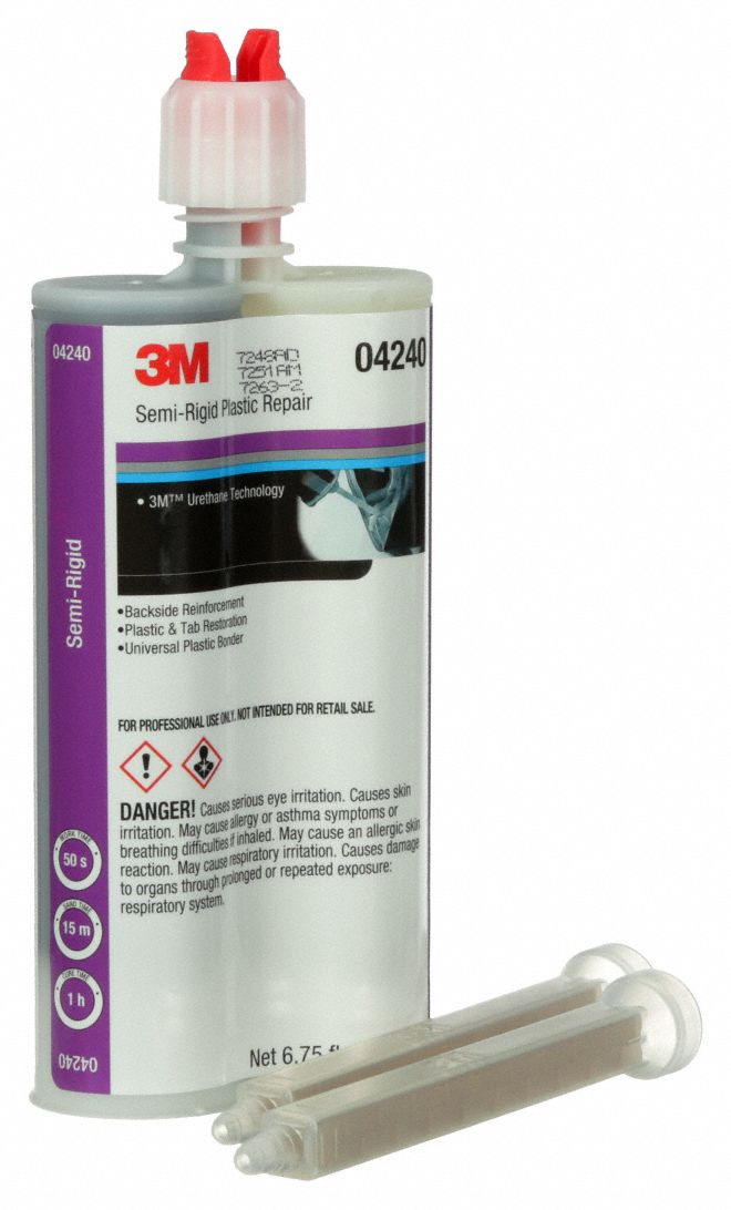 3M Urethane Adhesive SemiRigid Plastic Repair, 200 mL, DualCartridge