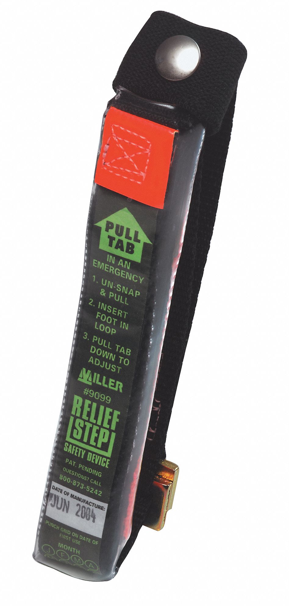 Relief Step Safety Device, For Use With Any Brand of Full Body Harness, Polyester/Steel Grainger