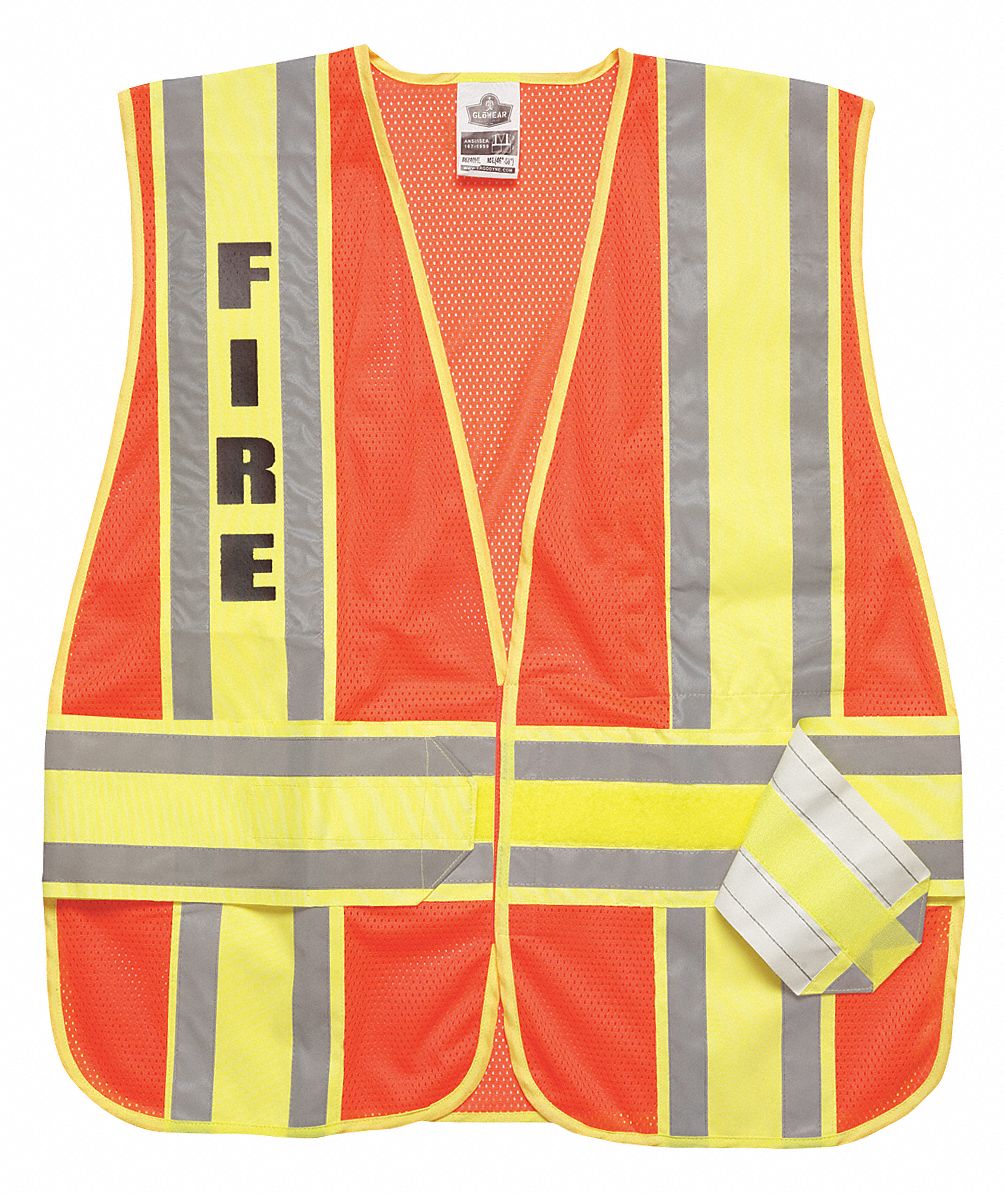 GLOWEAR BY ERGODYNE Fire HookandLoop Safety Vest, Type P, Class 2
