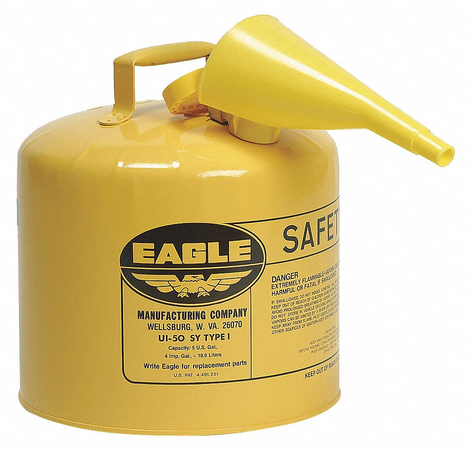 EAGLE, For Diesel, Galvanized Steel, Type I Safety Can 3NKR6UI50FSY