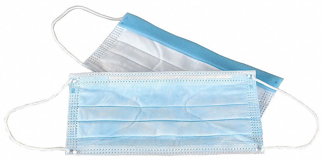 Surgical Mask, Latex Free Ear Loops, Nose Clip Yes, Blue, Mask Size