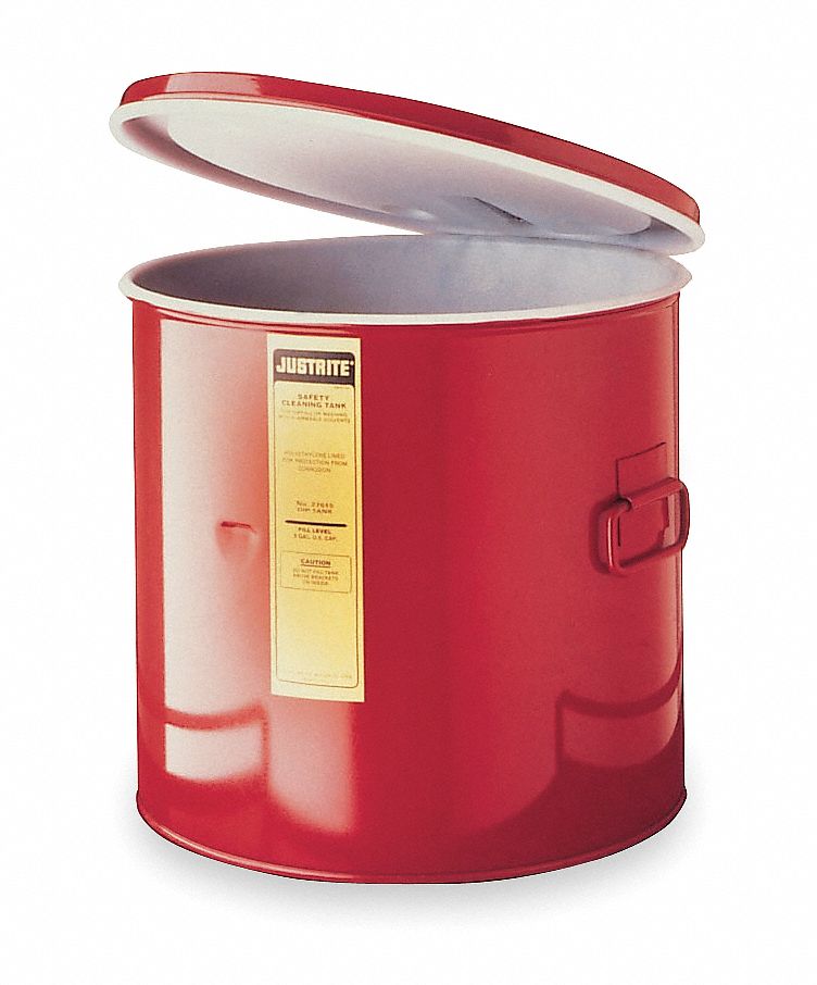 JUSTRITE, 1 gal Capacity, Red, Dip Tank with Basket 3NPX927711 Grainger