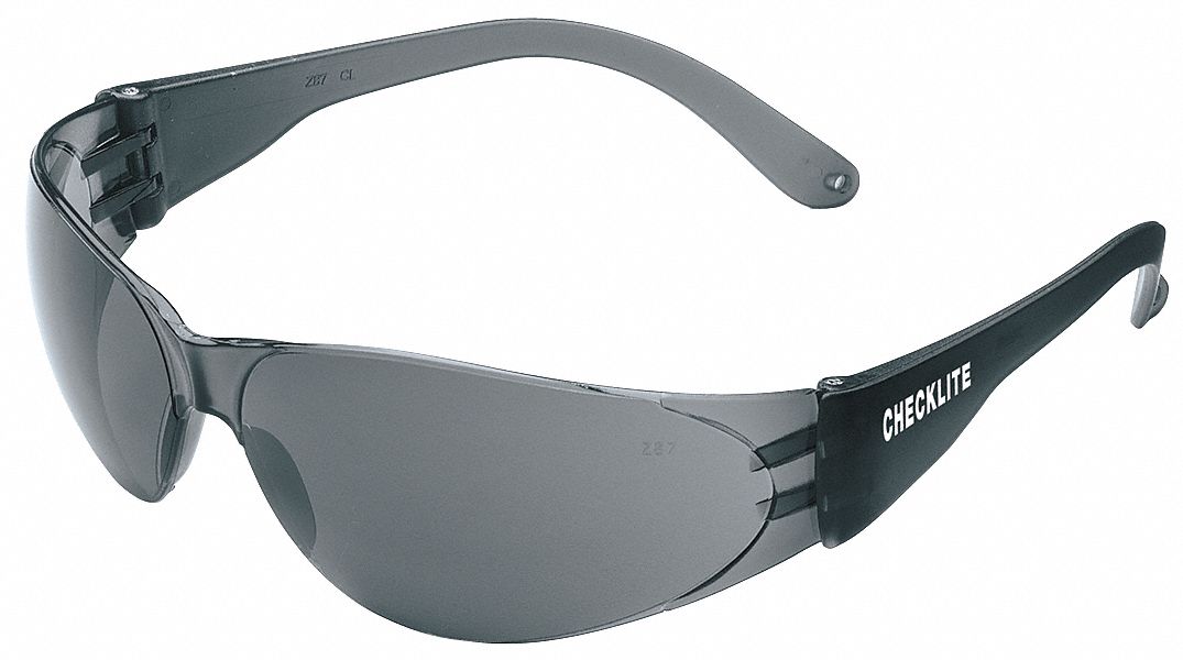 MCR SAFETY Checklite® ScratchResistant Safety Glasses, Gray Lens Color