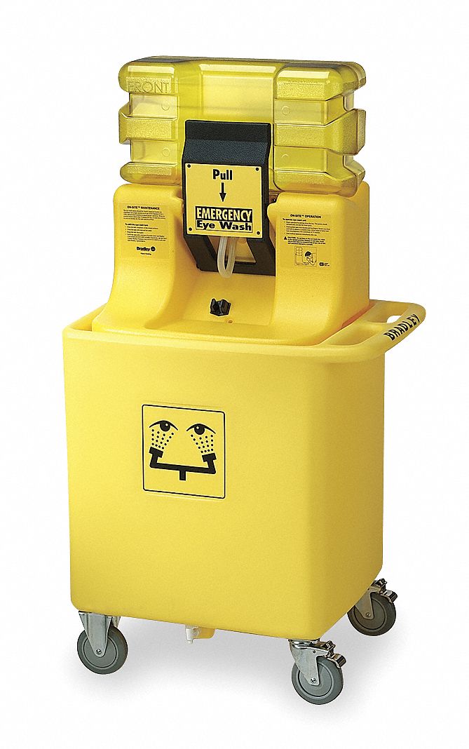 BRADLEY Eyewash Station Waste Container Polyethylene, 33 in Ht, 29 3/4