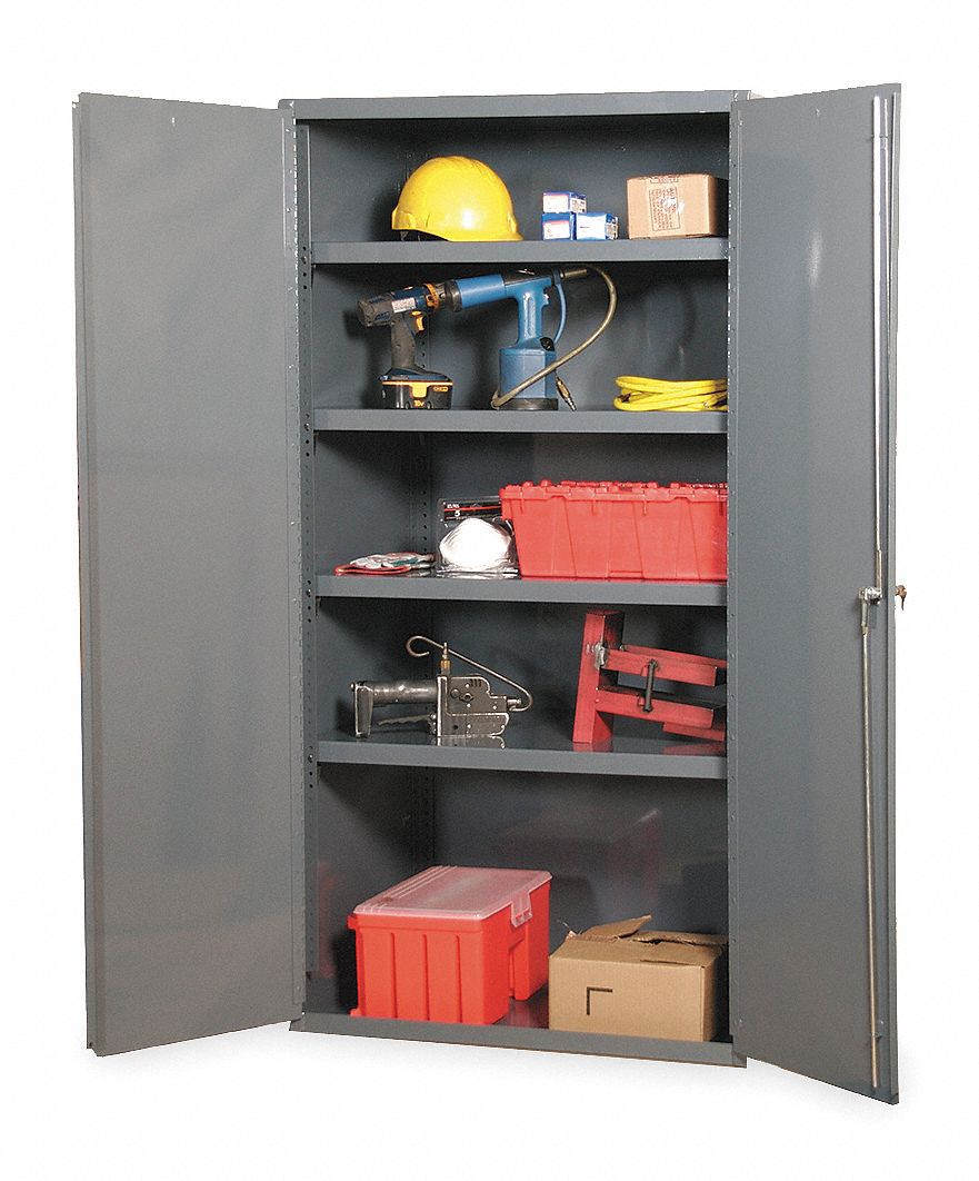 DURHAM Storage Gray, 84" Overall Height, Assembled 3NYL4