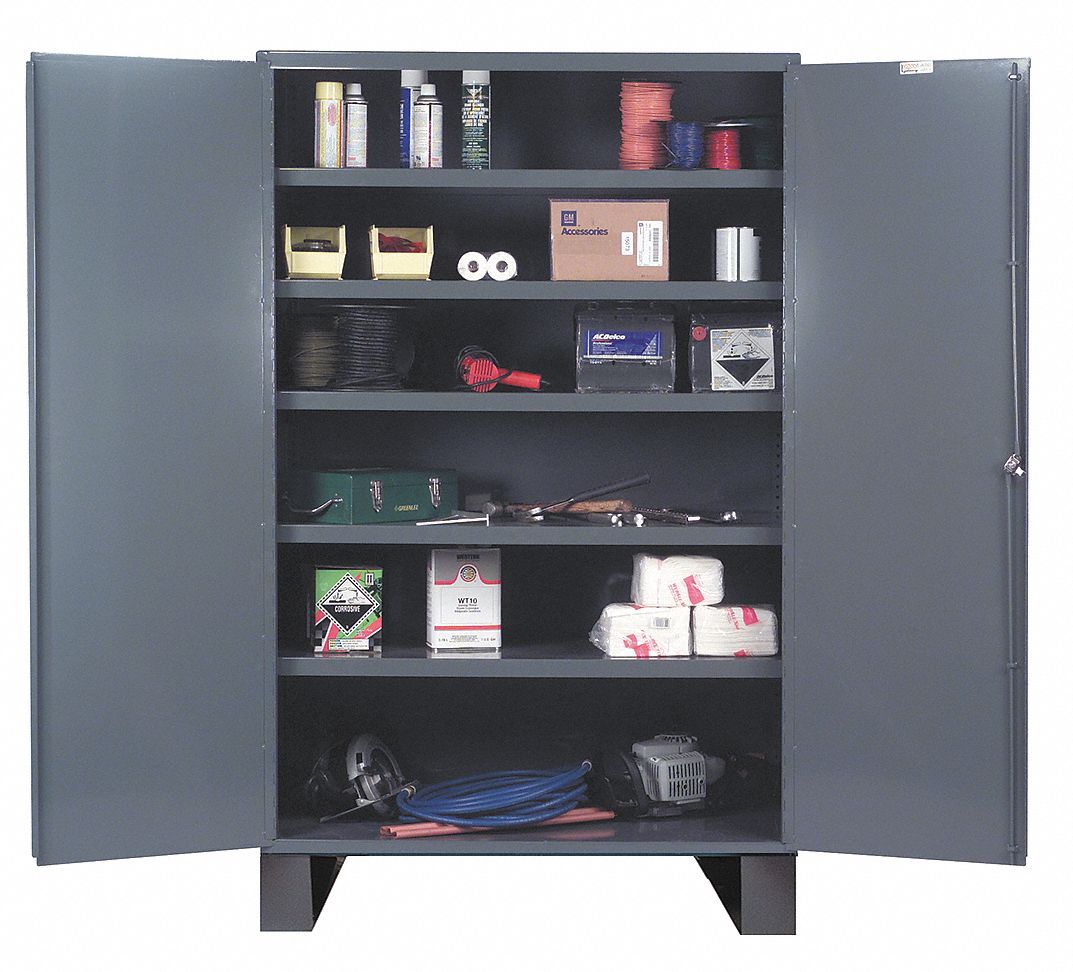 DURHAM MFG Heavy Duty Storage Gray, 78 in H X 48 in W X 24 in