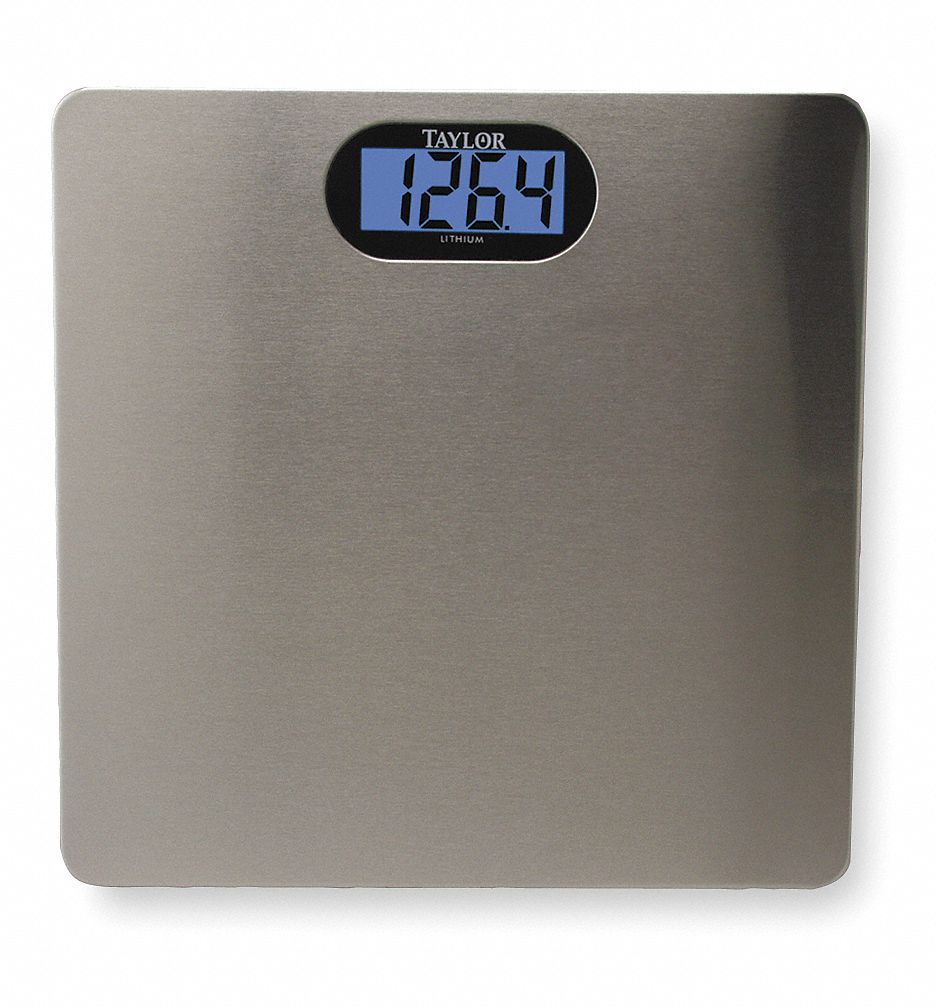 TAYLOR Digital Bath Scale, 180kg/400 lb Capacity, 13 in W x 1 1/2 in D