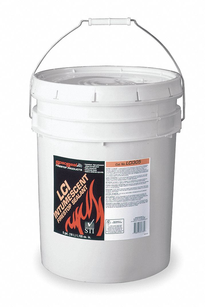 STI Firestop Sealant, 5 gal Pail, Up to 4 hr Fire Rating, Red 3PA76